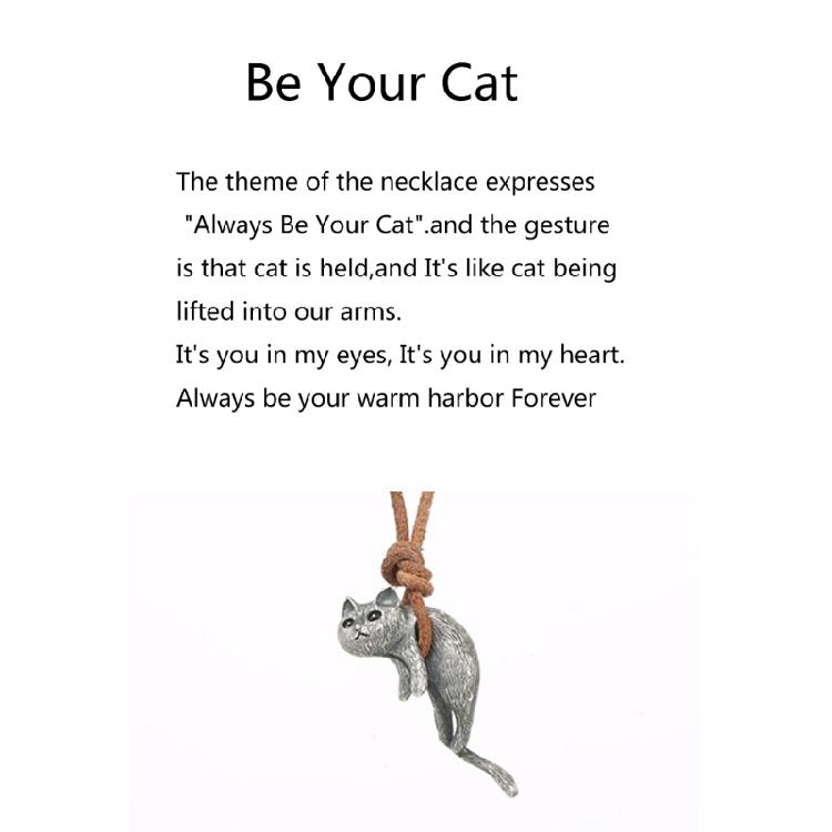 Cute Cat Pendant Necklace Animal Collarbone Necklace Statement Jewelry Gift