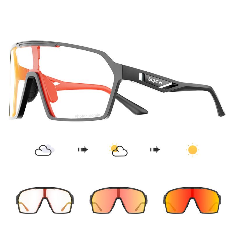 SCVCN Fashion Cycling Sunglasses Men Photochromic Bicycle Glasses Bike MTB UV400 Women Eyewear Baseball Outdoor Sport Goggles