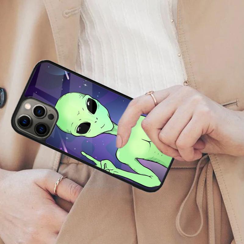 

Aesthetics Cartoon alien Magnetic Phone Case For APPLE iPhone 17 Air 16 14 13 12 Pro Max 15 Plus Wireless Charge MagSafe Cover iPhone 13mini
