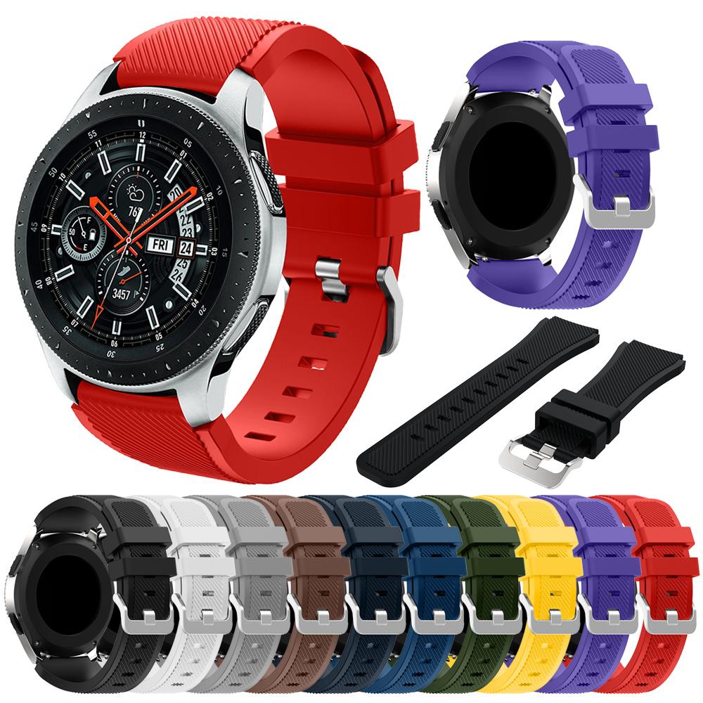 Twill Texture Silicone Watch Strap Adjustable Wrist Band Replacement for Samsung Galaxy Watch 46mm