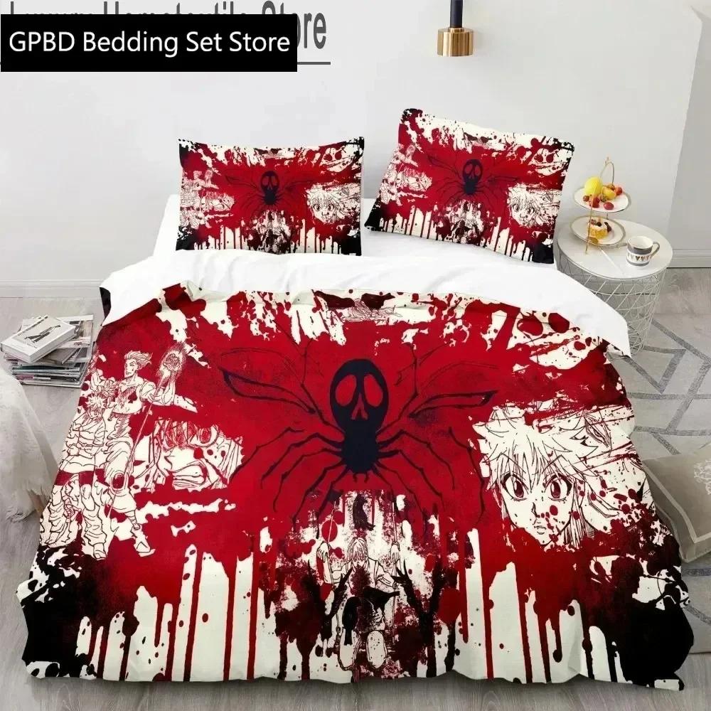 3d Anime Hunter X Hunter Bedding Set Duvet Cover Bed Set Quilt Cover Pillowcase Comforter King Queen Size Boys Adult Bedding Set