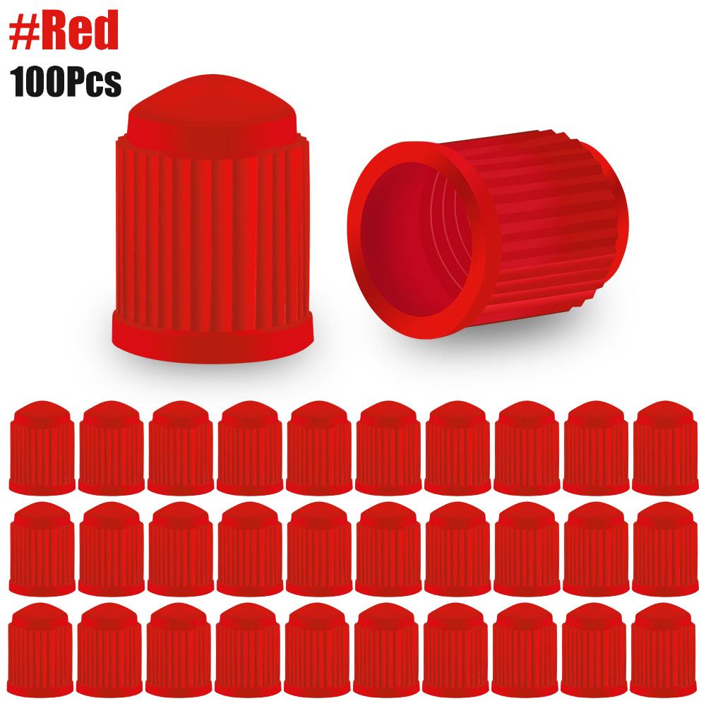 100Pcs/Lot Bike Tire Valve Caps, Plastic Schrader Valve Multi-Color Bicycle Tire Valve Cap Dust Covers