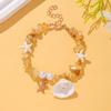 New jewelry, summer beach vacation wind bracelet, shell imitation pearl bracelet, gravel beaded bracelet.