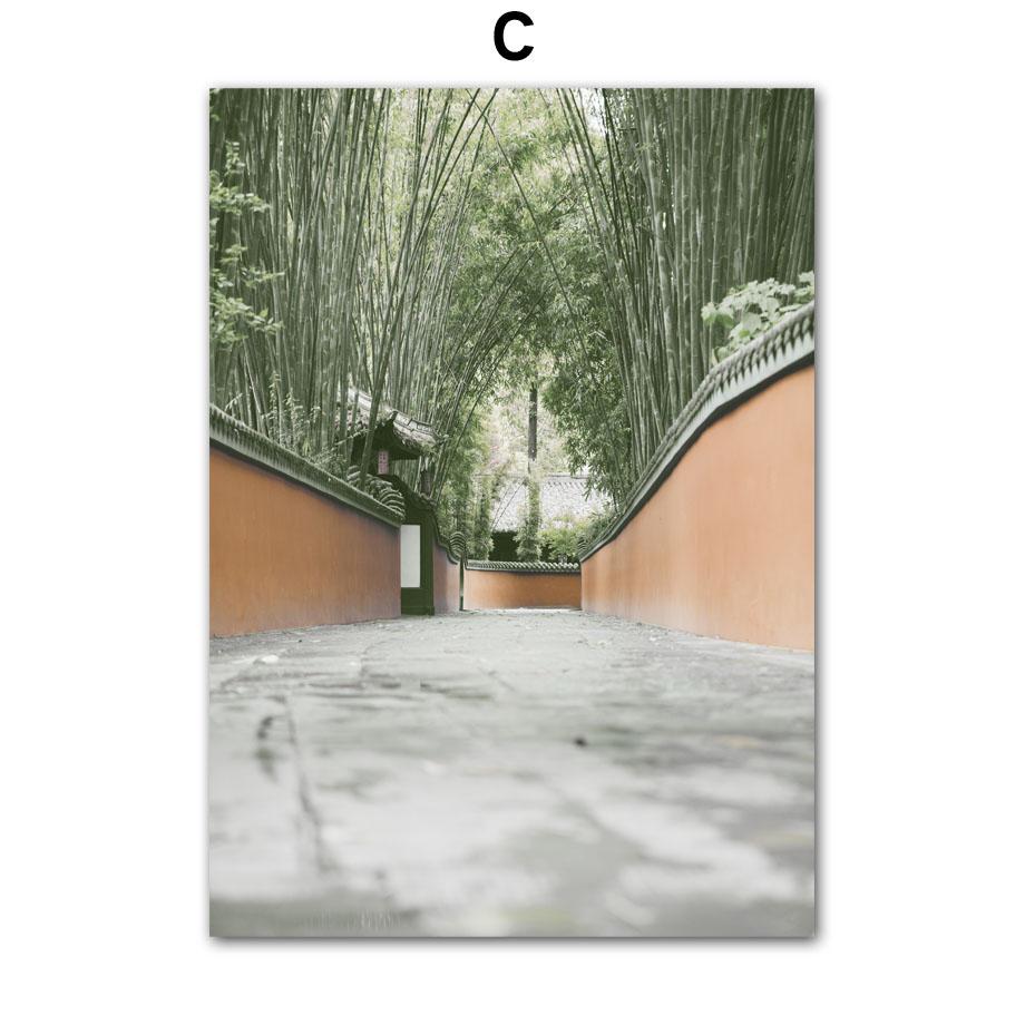 Lotus Teich Tempel Green Reed Brücke Wand Kunst Leinwand Malerei Nordic Poster Und Drucke Wohnkultur Chinesische Bilder Wohnzimmer