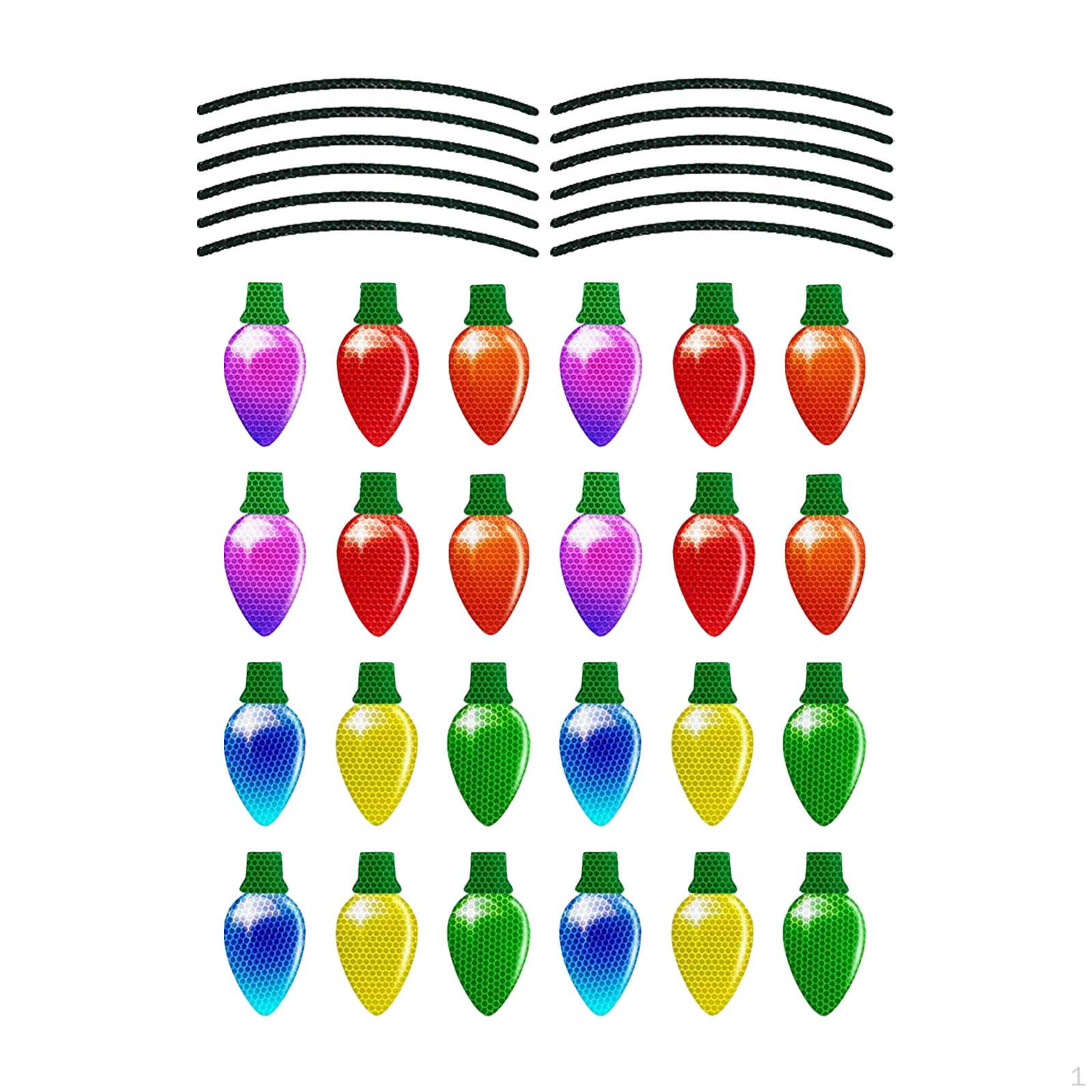 

Рождественские наклейки на автомобиль, набор праздничных украшений для самостоятельного изготовления, гаража, 6 лампочек 24 Bulb Stickers