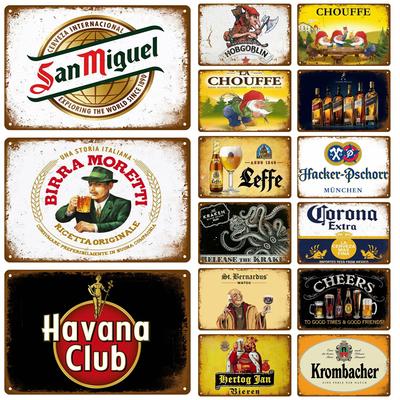 Vintage Plakáty Koktejlová Plechová Znamení Plaketa Kovová Znamení Talíř Dekorace Nástěnné Umění Domácí Dekorace Pro Bar Hospodu Klub Pánskou Jeskyni Železná Malba