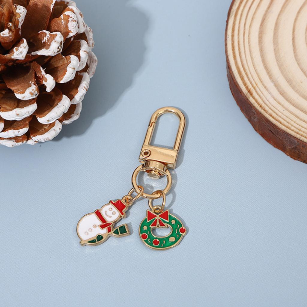 Cartoon Christmas Series Keychain Alloy Drip Oil Decorative Chain Atmosphere Bag Pendant Hanging Decoration