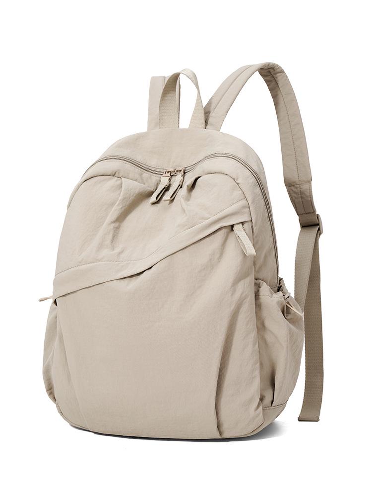 Ultra-leichter Damen-Nylon-Rucksack im koreanischen Stil - Großes Fassungsvermögen, Vielseitig, Einfarbige Ausführung für den täglichen Weg