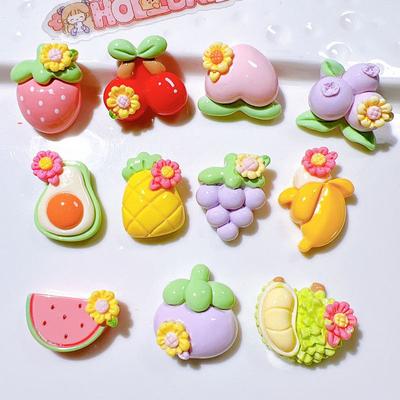10Pcs New Cute Watermelon, Strawberry, Grape, Cherry Fruit Flat Back Resin Scrapbooking DIY Jewelry Craft Decoration Accessorie