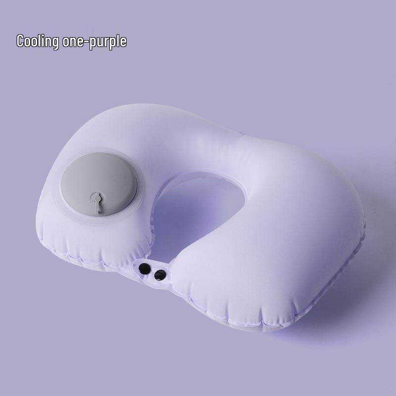 Compact Inflatable U-Shape Travel Pillow Neck Support - Press to Inflate, Portable & Storable TPU Airplane Pillow