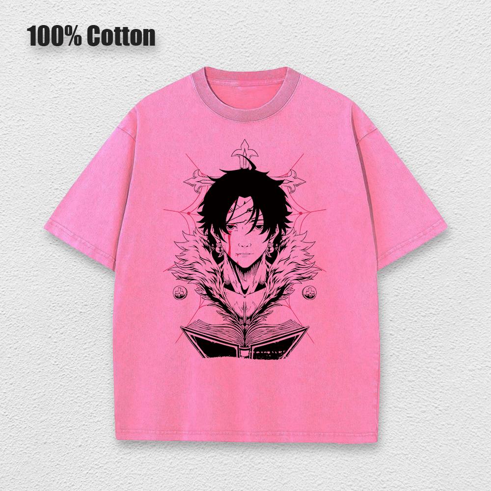 Japanese Anime Hunter X Hunter Print T-shirt Men Washed TShirt Hip Hop Streetwear TShirt Summer Harajuku Acid Cotton Tee Unisex