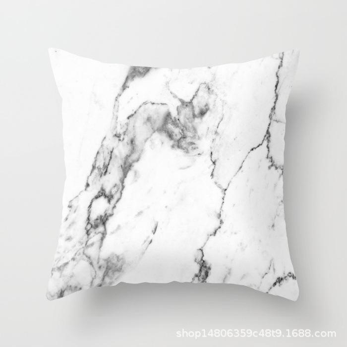 Marble Texture Nordic Style Peach Leather Velvet Pillow Case Pillow Core Modern Simple Car Cushion Premium Durable