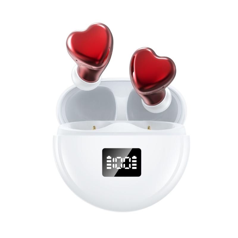Lovely Heart Shape Wireless Earphones Earbuds With Modern Wireless Headphones And Comfortable Fit For Daily Use TE-I3