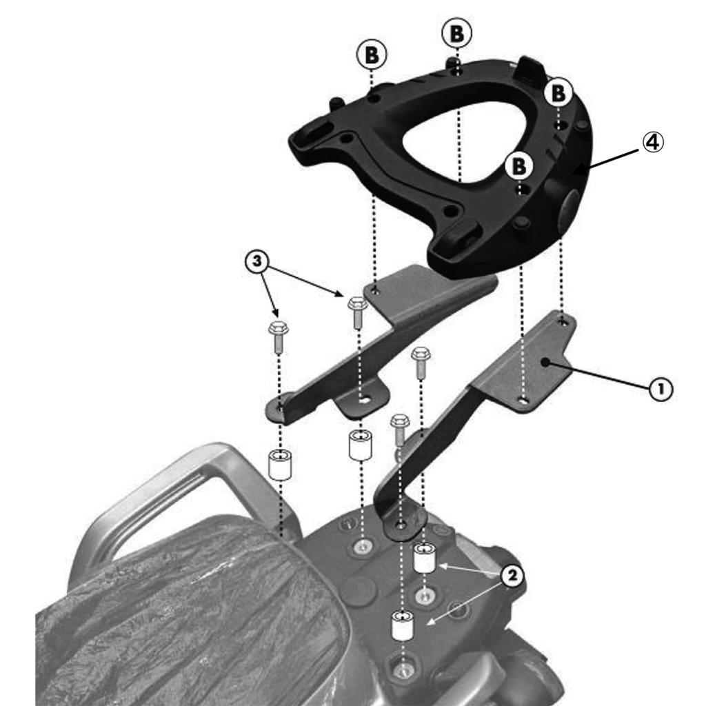 GIVI Motorcycle Top Case Fitting for Monokey XT1200Z Super Tenere SR371 74762 (10-20)