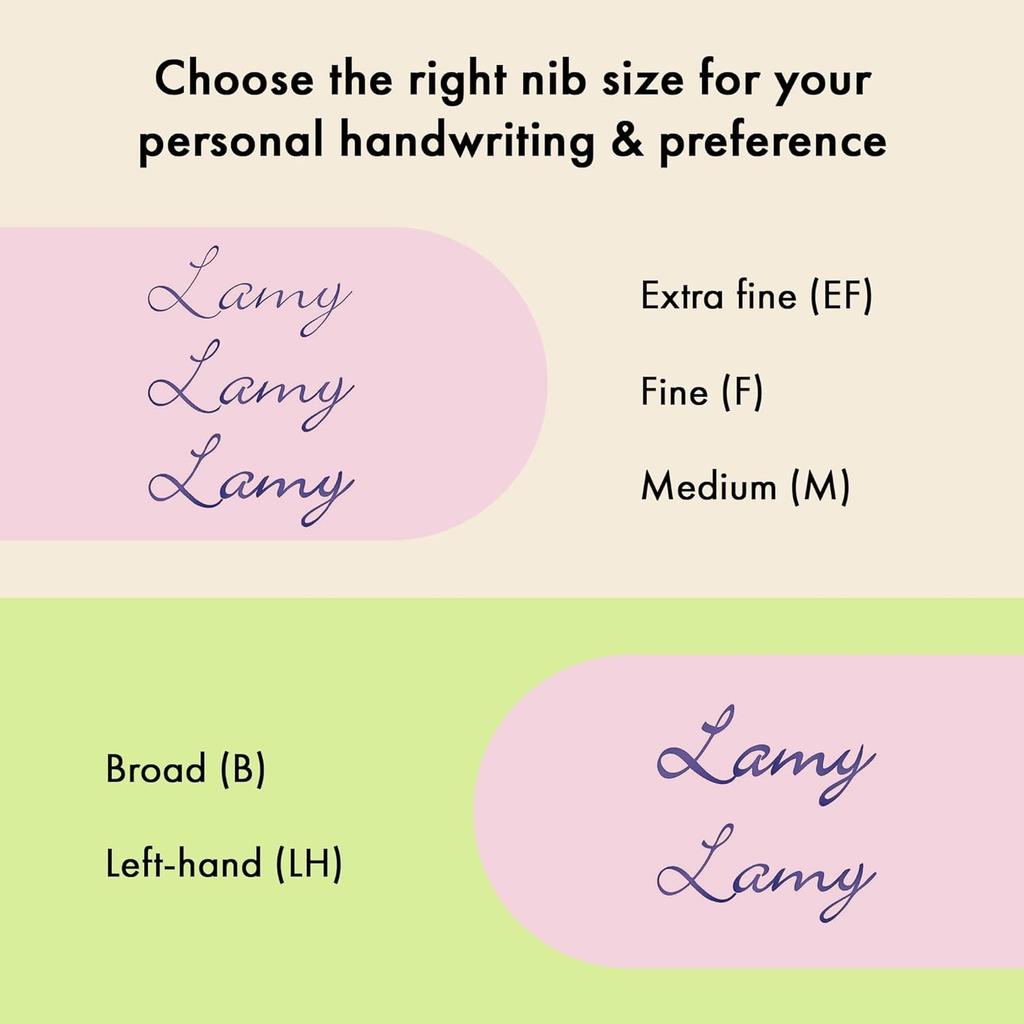 LAMY Flamingo fountain pen with ergonomic grip and polished steel nib Lightweight aluminum body Includes LAMY T 10 blue cartridge AL-STAR -