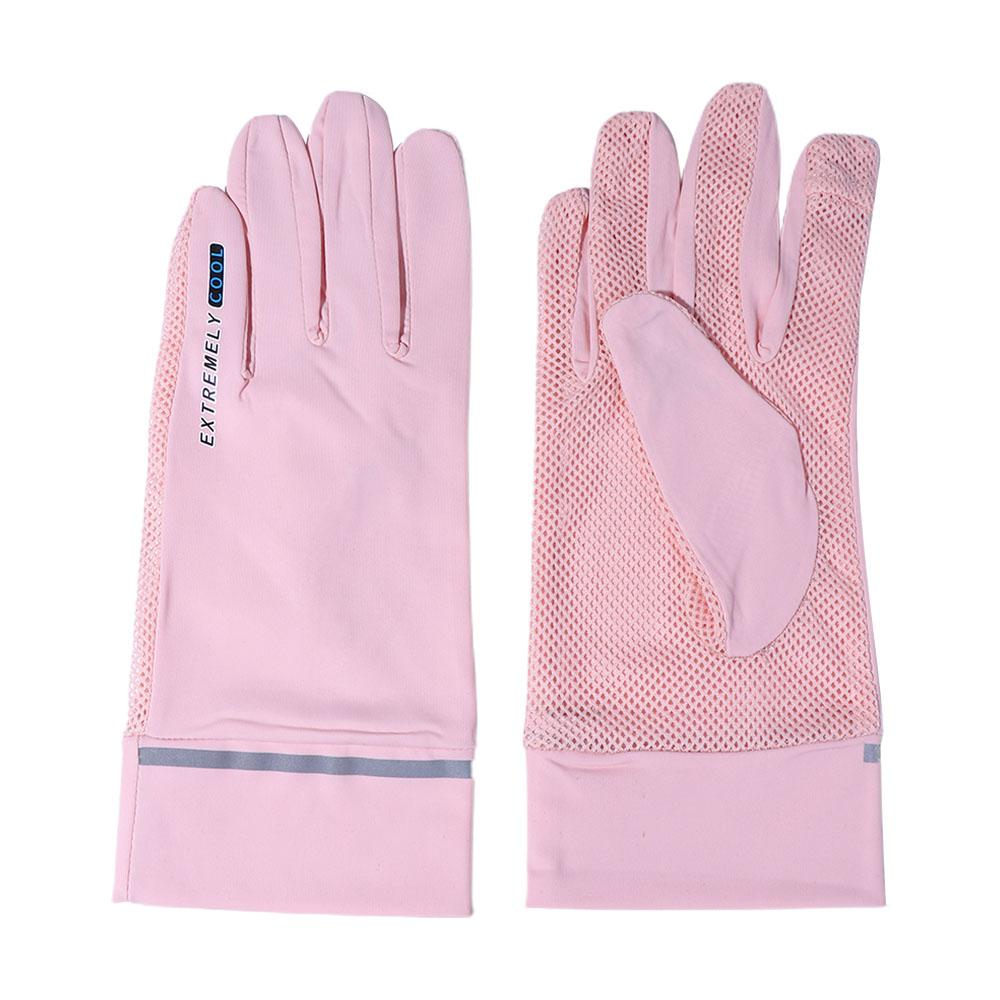 Women Thin Breathable Ice Silk Mesh Anti-UV Mittens Sunscreen Gloves Touch Screen Driving Gloves