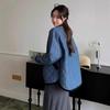2024 Autumn Song Qian Korean Pure Cotton Quilted Denim Jacket