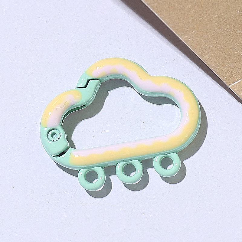 Colorful Cloud Spring Buckle Pendant Keyring - DIY Jewelry Accessory