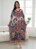 European-American Cotton Tie-Dye Beach Dress: Loose Robe & Bikini Cover-Up