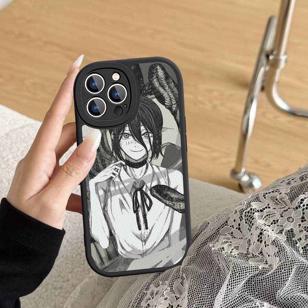 Cool Anime R-Reze Phone Case For IPhone 16 15 14 11 12 13 Pro Max Plus Back Leather Shell