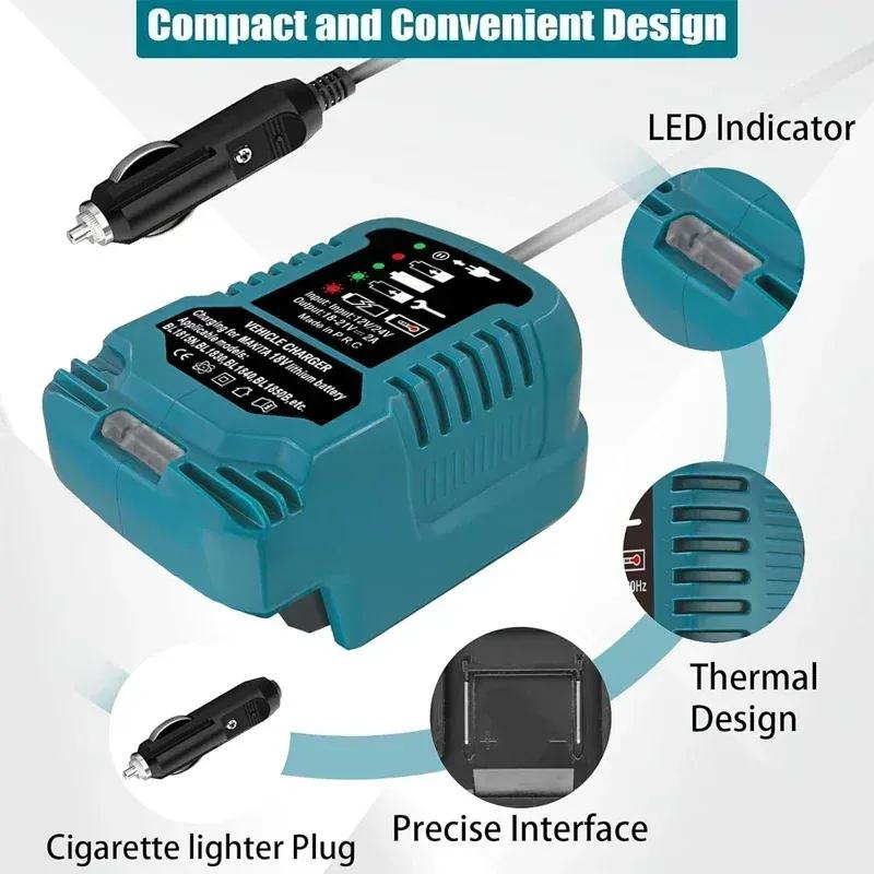 Mini Compact Car Charger For Makita For Milwaukee For Dewalt 18V Lithium Ion Battery Car Charger Cigarette Lighter Plug Charger
