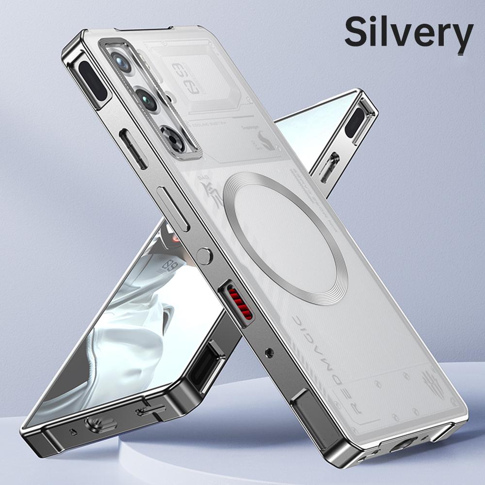 

Detachable Case For ZTE Nubia RedMagic 10 Air Pro Plus Translucent Frosted Magsafe Removable Backboard Metal Bumper Grip Cover ZTE nubia RedMagic 10 Pro серебряный