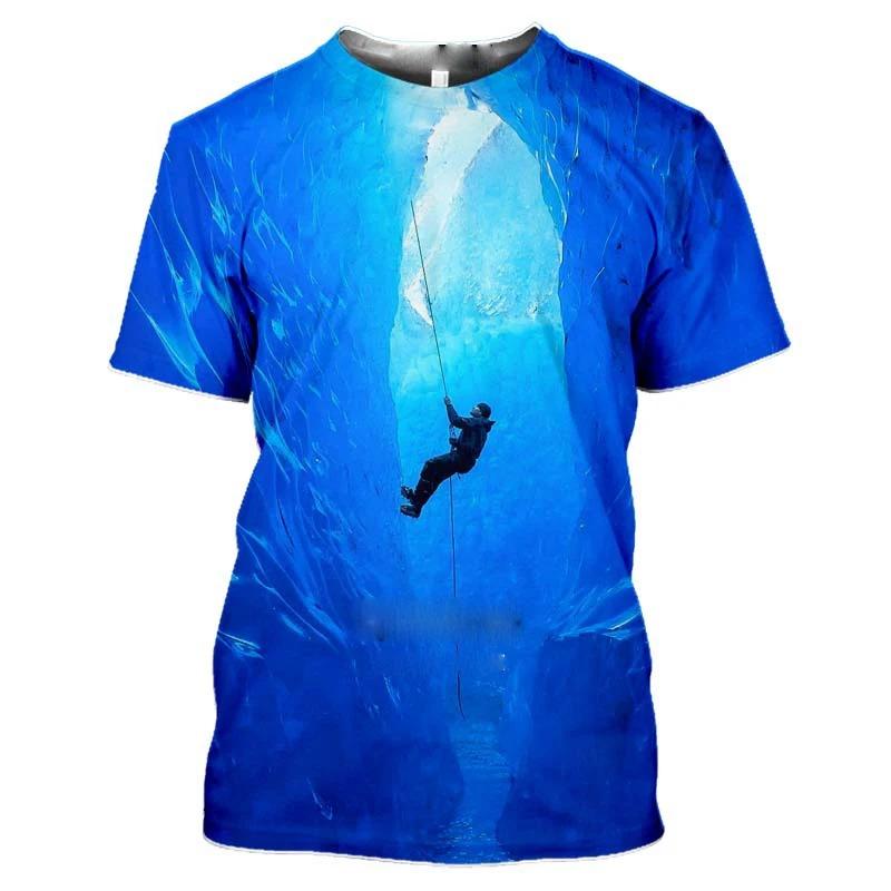 Mountain Climbing Hiking 3d Print Men's T-shirt Women T Shirt Men Summer Tees Casual Fitness