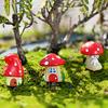 Good Mushroom House Resin Figurine Craft Plant Pot Fairy Garden Decor Garden Ornament