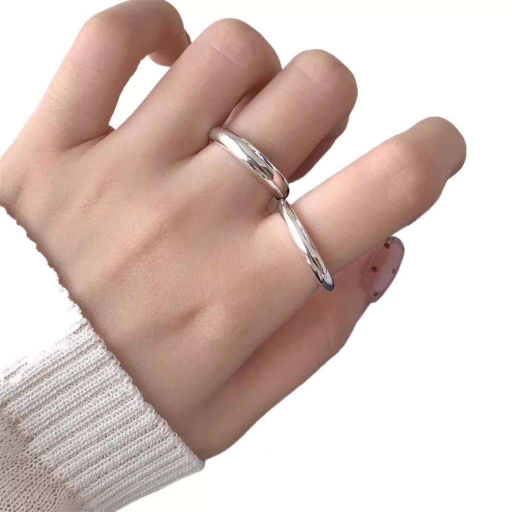 Minimalist C-shaped Glossy Ring Women's INS Niche Cold Wind Personality Light Luxury Geometric Party & Daily Finger Ring