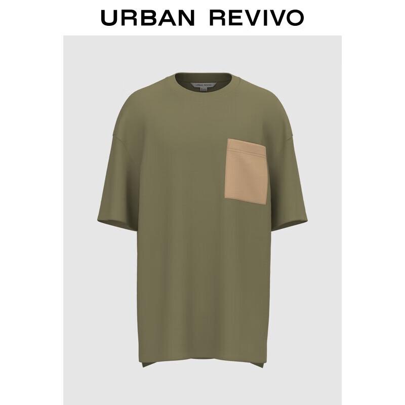 UR 2025 Women s Colorblock Pocket Loose Cotton Short Sleeve T-Shirt S