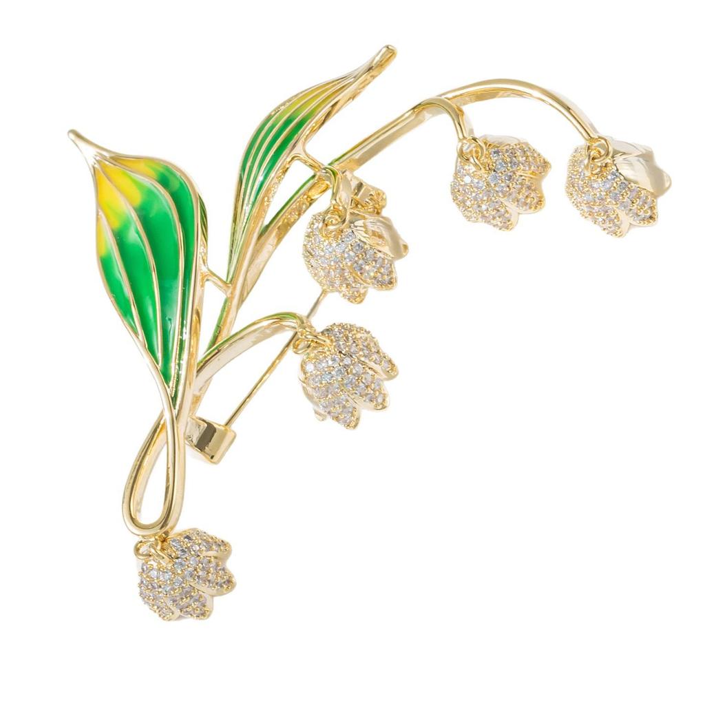 Silver Lily of the Valley Mori Style Brooch - Retro Autumn Coat Pin Corsage