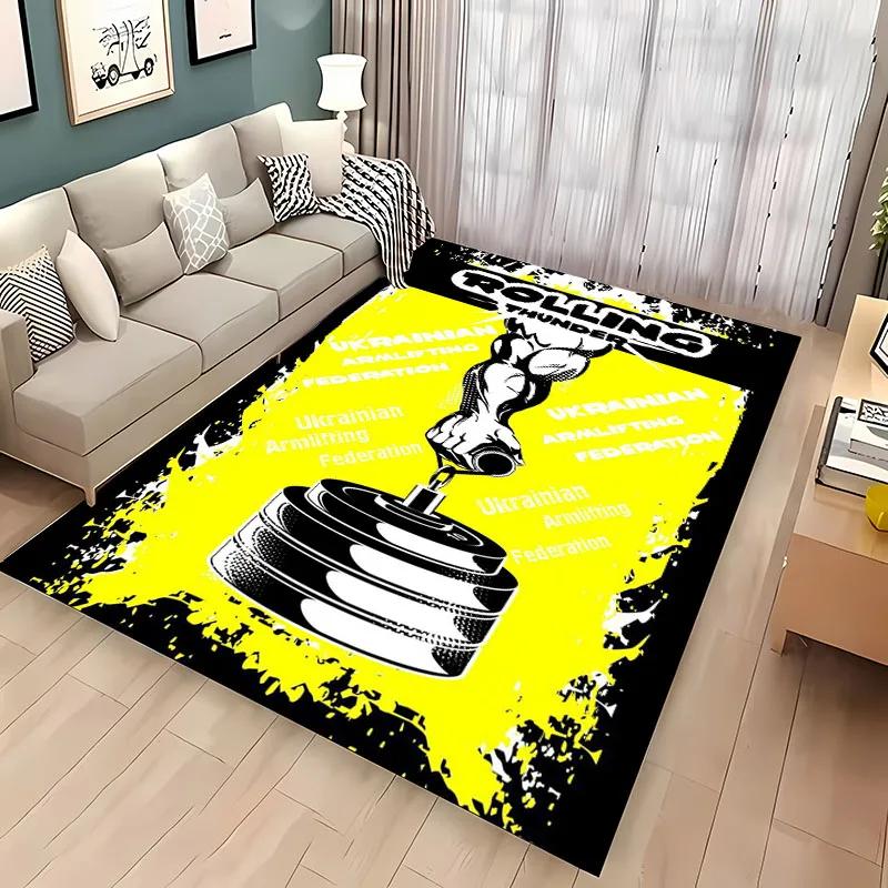 3D Printing GYM Theme Large Area Carpets for Home Living Room Children's Bedroom Sofa Doormat Kitchen Floor Rugs Anti-slipDecor