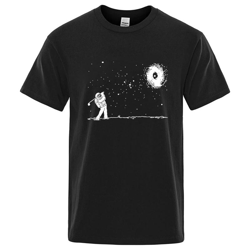 

Humorous Astronaut Pattern Printed Cotton T-shirt for Both Men and Women, Suitable for Summer,simple and Casual Streetwear St... S