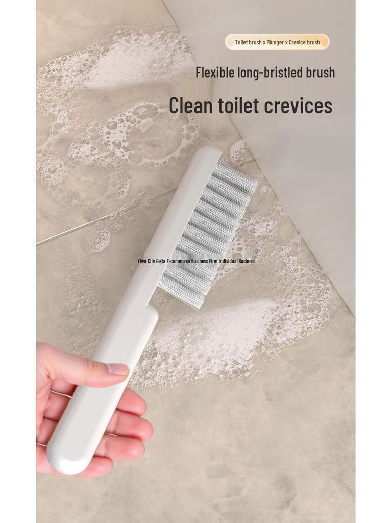Wall-Mounted Toilet Brush & Plunger Set - No Dead Angle Cleaning for Household Bathrooms