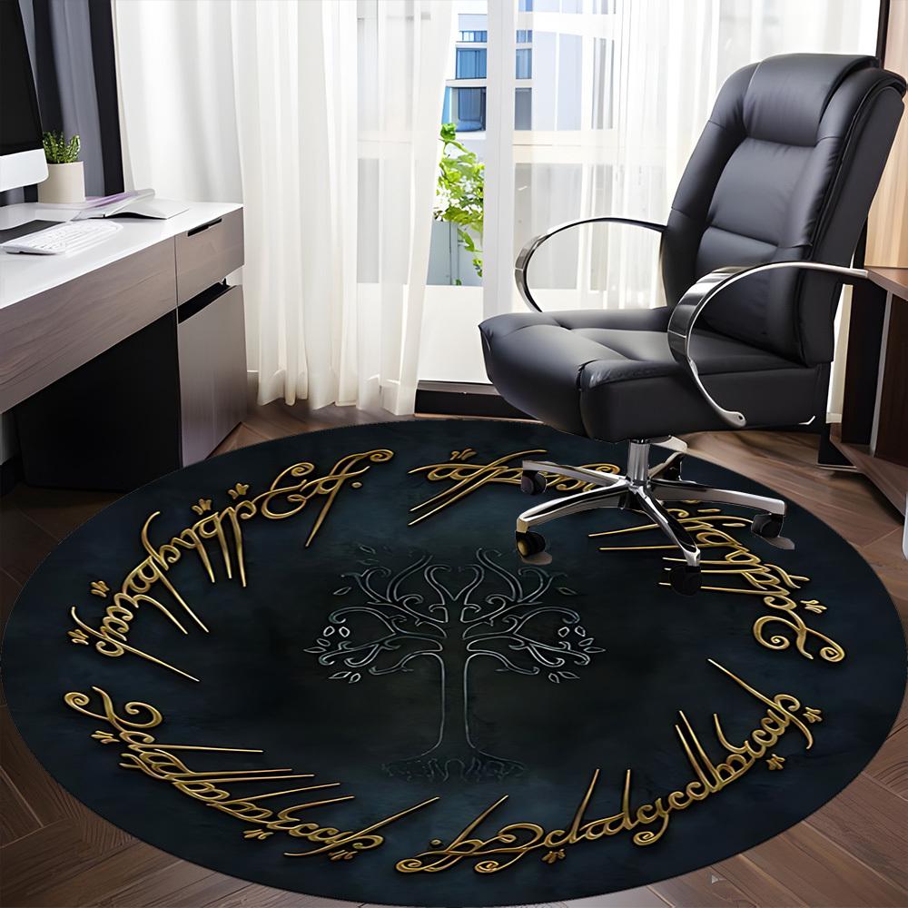 1pc The Lord of the Rings Office Round Area Rug, Under Office Chairs Bedroom Living Room Home Decor  A1022170