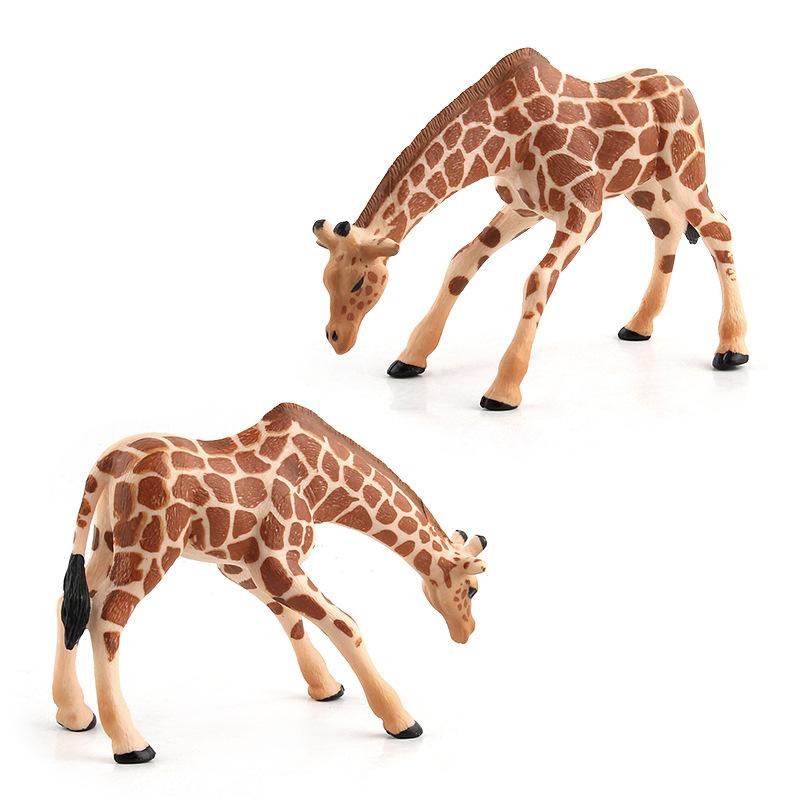 Simulated Wildlife Model, Forest Animal Giraffe Family, Animal Ornaments Collection Toys