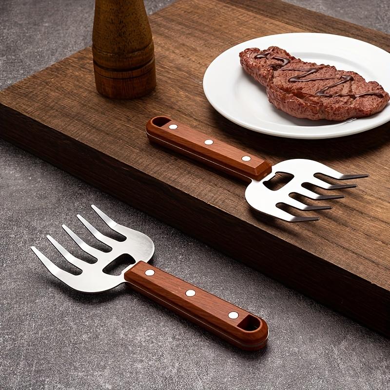 1pc Stainless Steel Bear Claw Meat Fork, Long Handle BBQ Fork, Food Safety Multi Purpose Meat Tearing Tool for Barbecue and Outdoor Cooking