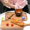 HeMu Rectangular Wooden Bread Board, Polygonal Tea Plate, Japanese Household Wooden Plate, Acacia Wood Tea Cup Dried Fruit Tray