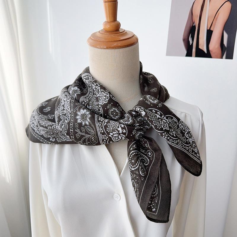 Women S Vintage Paisley Square Scarf For Autumn Winter Fashion Neckwear
