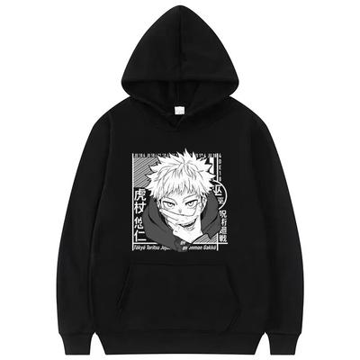 Japonia styl unisexga Jujutsu Kaisen bluza z kapturem Itadori Yuji wzór bluzy z kapturem z nadrukiem unisex moda codzienna z kapturem damska bluza w stylu Harajuku