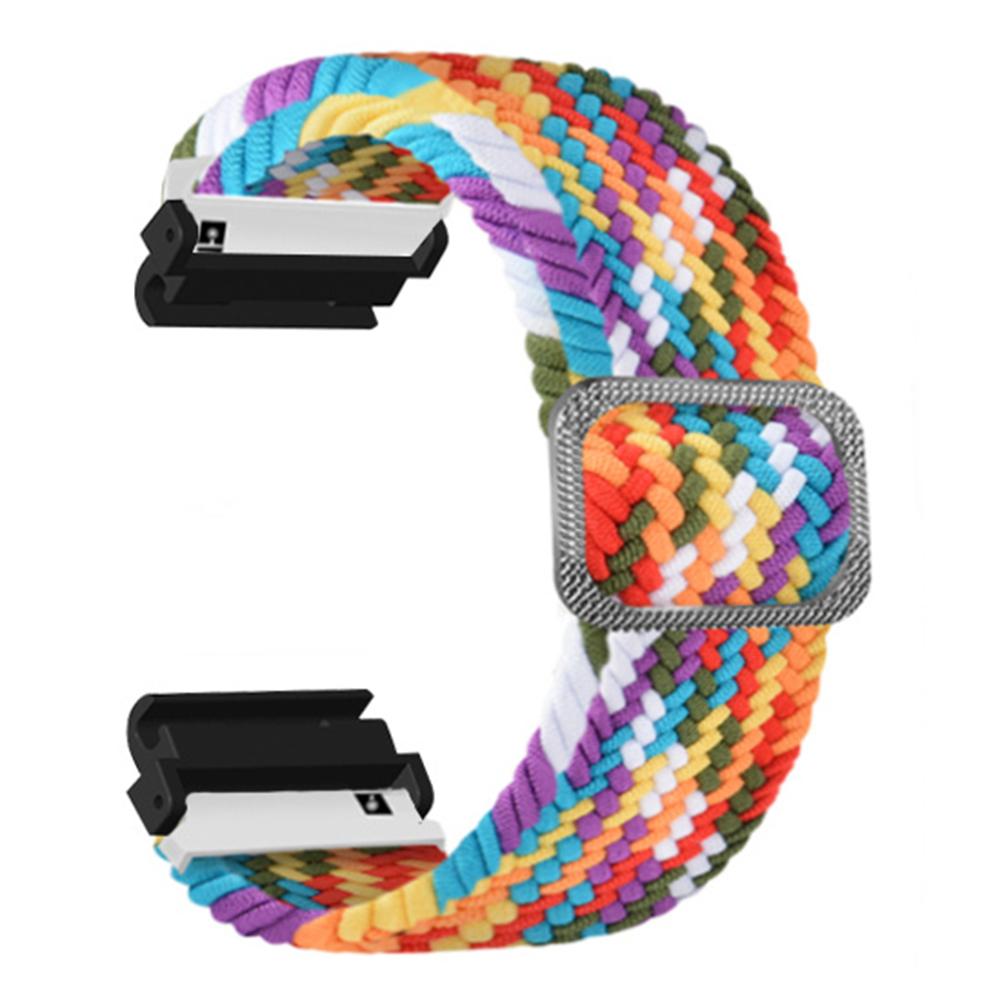 

Для Garmin Fenix 7S/6S/5S Еластичний нейлоновий ремінець для годинника Спортивні браслети з 20-мм ПК-з єднувачем Rainbow