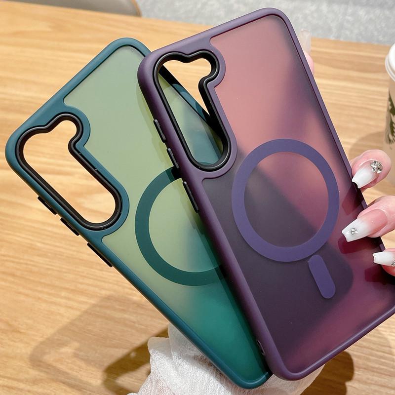 Custodia Magnetica Opaca per Cellulare per Samsung S23+, S24, S24Pro, S24Ultra e S22 - Semitrasparente, Design di Alta Gamma