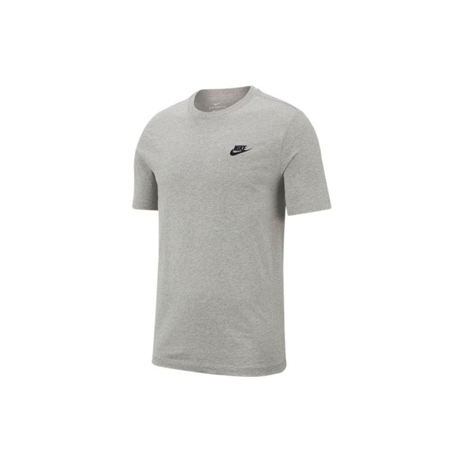 Men s Nike Embroidered Small Round Neck Short Sleeve Dark Grey T-Shirt AR4999-064 XS