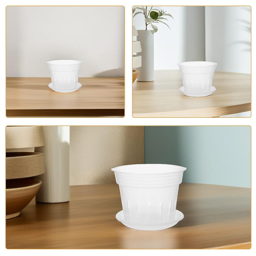 3Pcs Butterfly Orchid Plant Pots Transparent Slotted Design for Root Aeration Healthy Growth Clear Plastic Nursery Flower