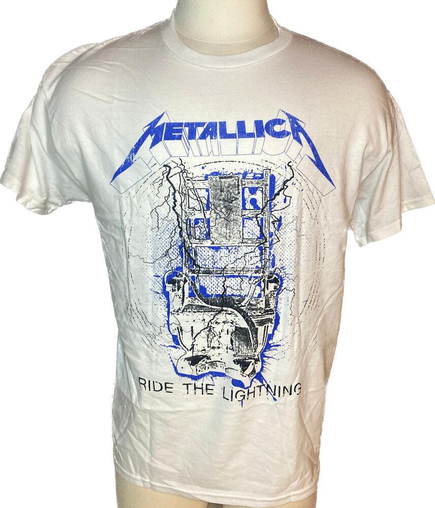 METALLICA cd cvr RIDE THE LIGHTNING Official WHITE SHIRT LRG New Unisex T-Shirt S