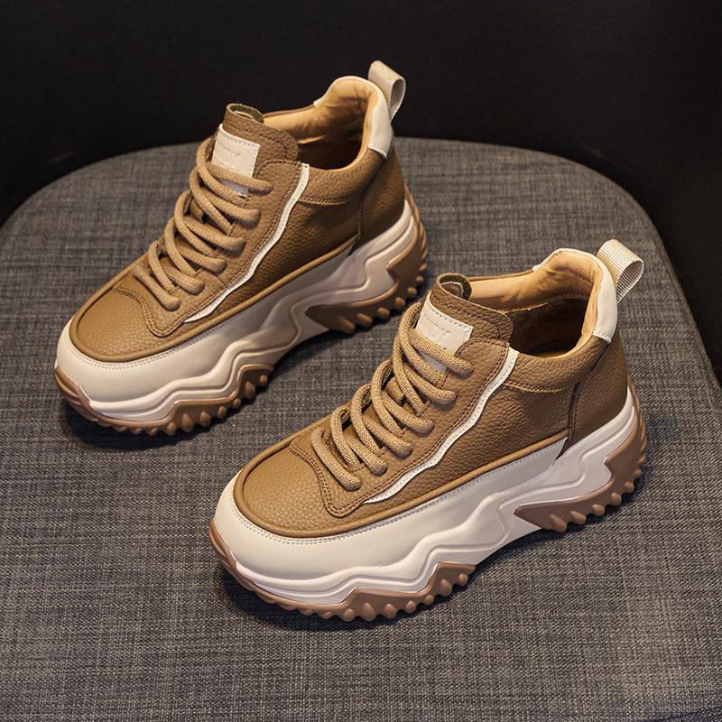 Daddy Shoes Girl 2025 Autumn New Korean Edition Thick-soled Inner Height Increasing Versatile Explosive Casual Fashion Female Student Shoes