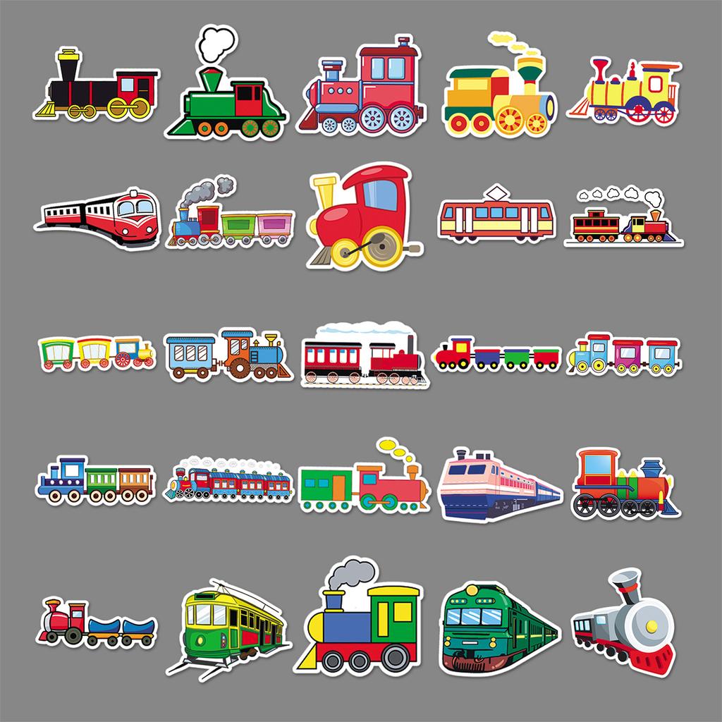 50 Small Train Doodle Personality Cartoon Children's Rewards Guka DIY Mobile Suitcase Stickers Waterproof
