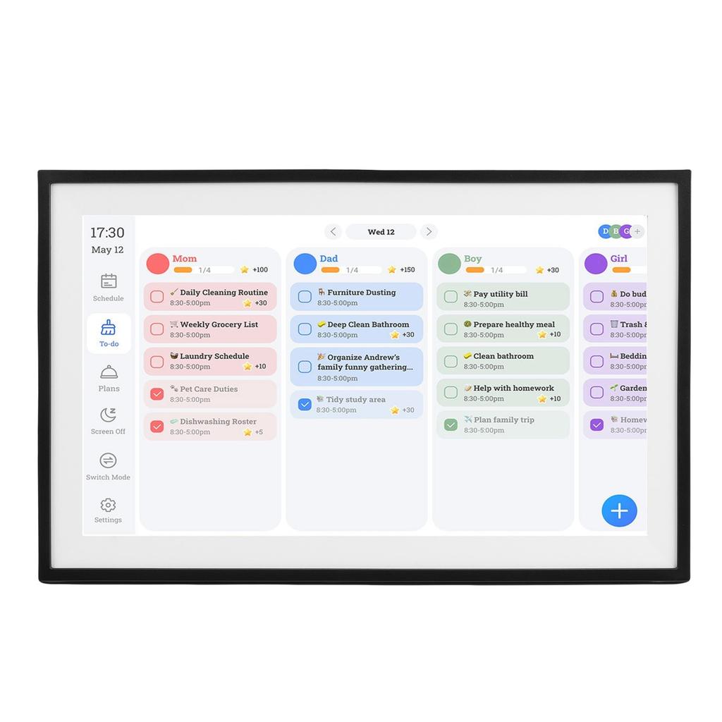 Smart Digitaler Kalender 15,6 Zoll HD Touchscreen WLAN Digitaler Bilderrahmen e Familienkalender Planer mit APP für   9.0