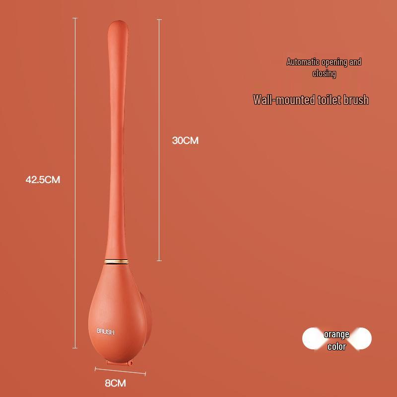 

Силиконовый набор туалетных щеток с длинной ручкой и мягкой щетиной - Настенный, Без мертвых зон оранжевый