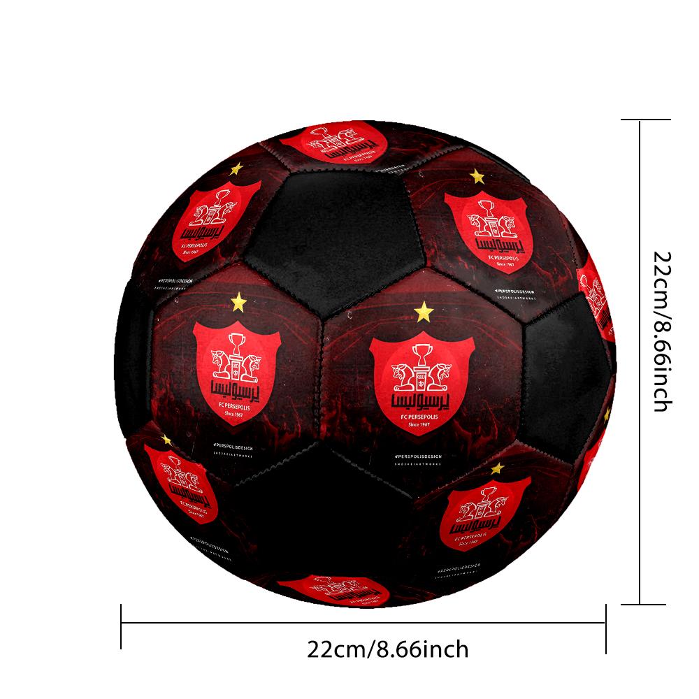 SIZE 5 Persepolis FC Soccer Ball Colorful All Ages Machine Stitched PVC Competition Ready Durable High-Bounce
